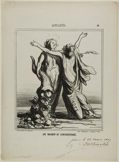 A Kiss of Circumstances, planche 50 fra Actualités af Honoré Victorin Daumier