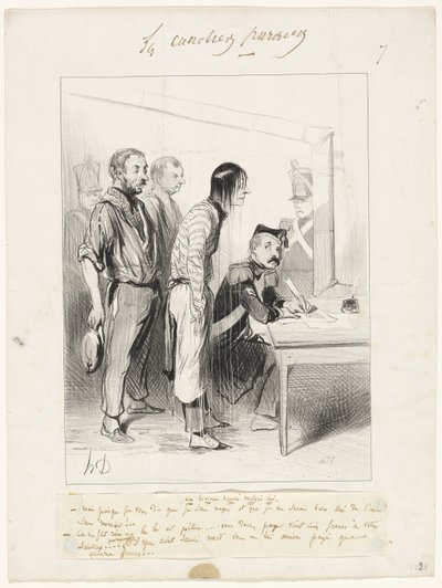 En mand reddet mod sin vilje, plade syv fra Les Canotiers Parisiens af Honoré Victorin Daumier