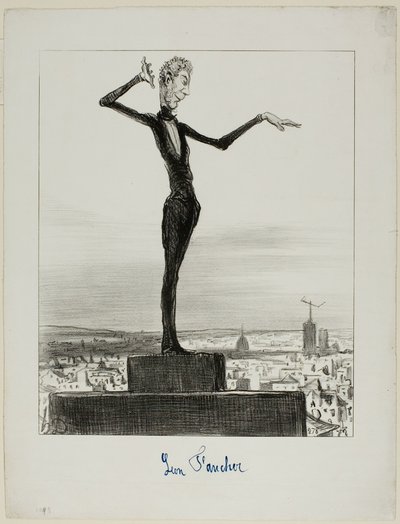 Et forslag fra Charivari til Léon Faucher for at undgå telegrafiske fejltagelser i fremtiden, plade 122 fra Actualités af Honoré Victorin Daumier