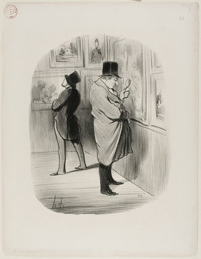 En ægte kunstelsker, plade 66 fra Les Bons Bourgeois af Honoré Victorin Daumier