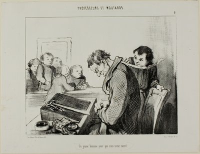 En ung mand, for hvem intet er helligt, planche 8 fra Professeurs Et Moutards af Honoré Victorin Daumier