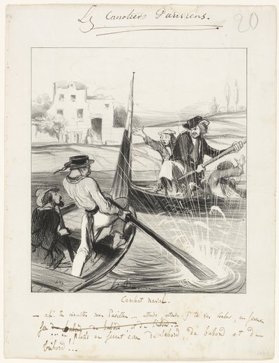 Bekæmpelse af flåden af Honoré Victorin Daumier