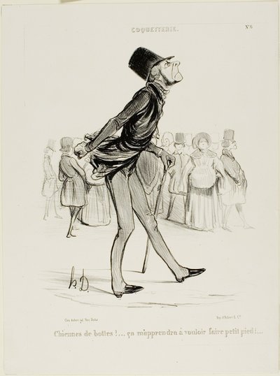 Forbandede støvler! That Will Teach Me to Take Smaller Steps..." plade 6 fra Coquetterie af Honoré Victorin Daumier