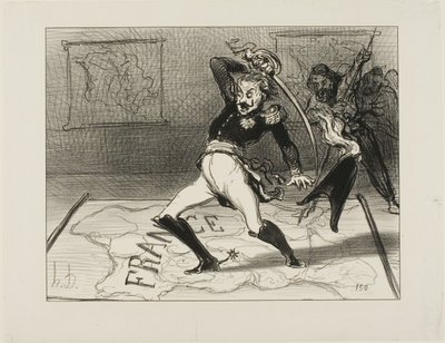 Kejser Nicolas arbejder i sit kabinet, plade 94 fra Actualités af Honoré Victorin Daumier