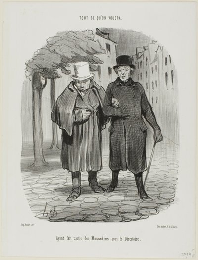 Tidligere dandyer fra Directory-tiden, planche 7 fra Tout Ce Qu