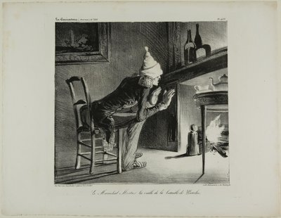 General Mortier, aftenen før slaget ved Waterloo, planche 456 af Honoré Victorin Daumier