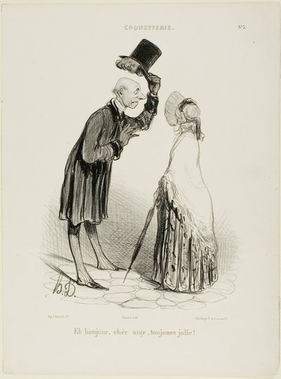"Hej, engel, altid smuk ...", plade 3 fra Coquetterie af Honoré Victorin Daumier