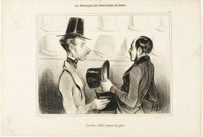 "Den passer dig som hånd i handske!", plade 34 fra Types Parisiens af Honoré Victorin Daumier