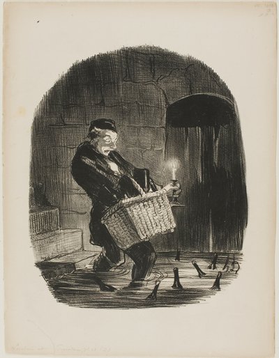 Det er ubelejligt at leje en lejlighed tæt på floden, plade 13 fra Locataires et Propriétaires af Honoré Victorin Daumier