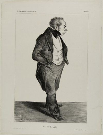 Mr. De Rign, plade 333 fra Berømtheder i tegneserier af Honoré Victorin Daumier