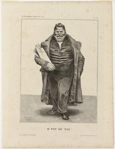 Mr. Pot De Naz..., plade 270 fra Cartooning Celebrities af Honoré Victorin Daumier