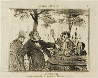 På Champs-Elysées. Smagning af forskellige bryggeriers industriprodukter, planche 18 fra L