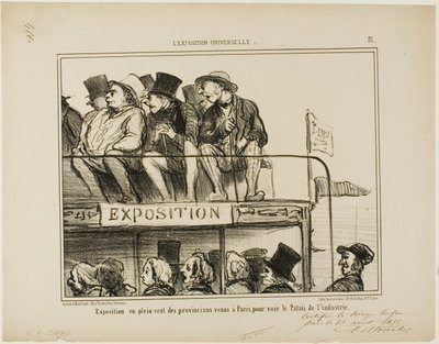 Friluftsudstilling af provinsfolk, der kommer til Paris for at se industripaladset, planche 31 fra L