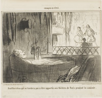 Forslag til forbedring af teatrene i Paris, som ikke vil kunne undgå at have sin virkning i hundedagene, planche 4 fra Croquis d
