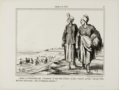 Quien ... de parisiske kvinder, der gør grin med os af Honoré Victorin Daumier