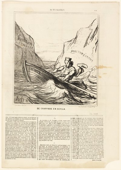 Scylla og Charybds, plade 44 fra Actualités af Honoré Victorin Daumier