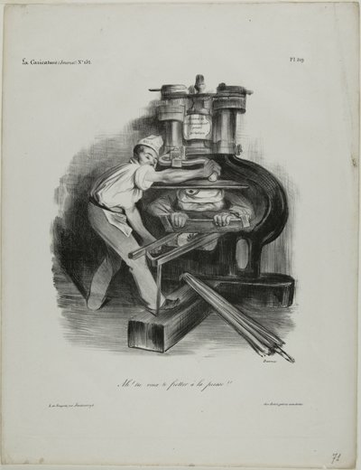 "Så du vil blande dig i pressen!", plade 319 af Honoré Victorin Daumier