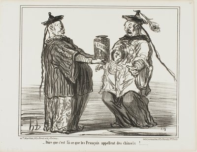 Mærkeligt ... dette er, hvad franskmændene kalder "Chinois", plade 21 fra En Chine af Honoré Victorin Daumier