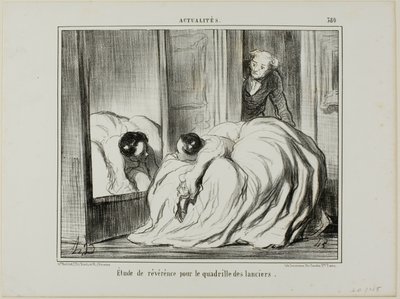 Studie af ærbødighed for lanciers-kvadrillen, plade 380 fra Actualités af Honoré Victorin Daumier