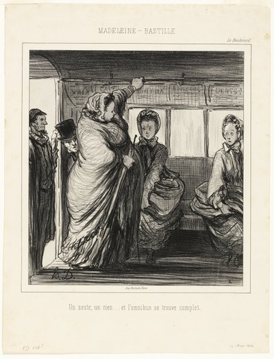 Madeleine-Bastille-buslinjen. En bagatel, et ingenting ... og bussen er fuld af Honoré Victorin Daumier