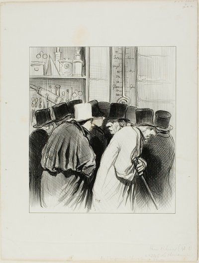 "Ingeniør Chevaliers termometer havde ret ... ved 10 grader er de store floder såvel som næserne blevet forkølede ... forestil dig, at det kan tage tre uger for min næse at tø op! ...", plade 5 fra Paris L