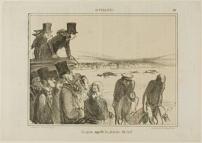 Dette er glæden ved hestevæddeløb, plade 411 fra Actualités af Honoré Victorin Daumier