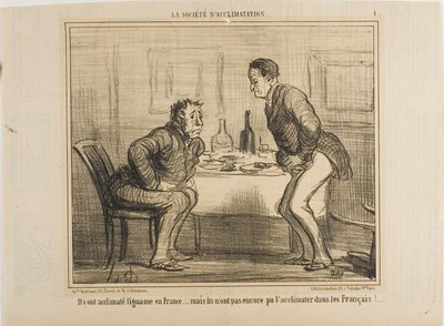 Det lykkedes dem at akklimatisere den indiske kartoffel til det franske klima, men det er stadig et problem at akklimatisere franskmændene til den indiske kartoffel!, plade 1 fra La Société D