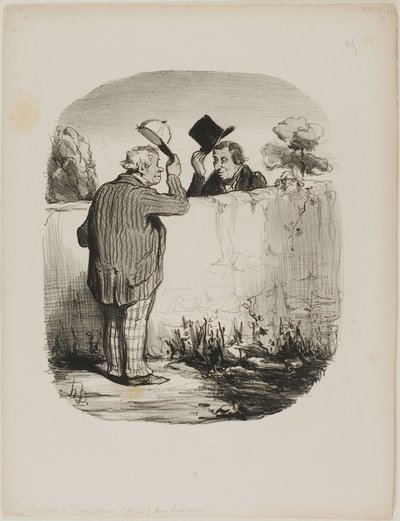To gode naboer, planche 25 fra Locataires Et Propriétaires af Honoré Victorin Daumier