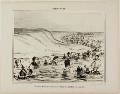 Udsigt over Seinen nær Asnières under hundedagene, planche 2 fra Croquis D