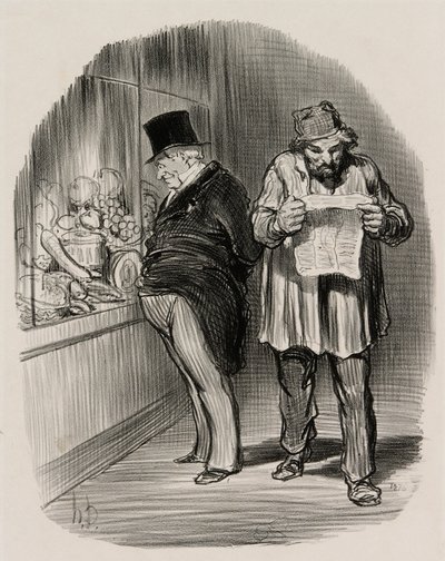 Arbejder og borgerlig, fra Les Parisiens En 1848 af Honoré Victorin Daumier