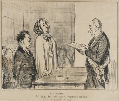 På rådhuset... af Honoré Daumier