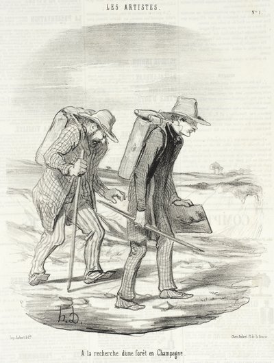 På jagt efter en skov i Champagne af Honoré Daumier