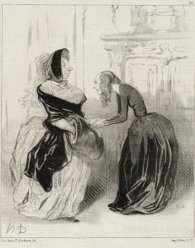 „Farvel, min kære Flora ... glem ikke ...“ af Honoré Daumier