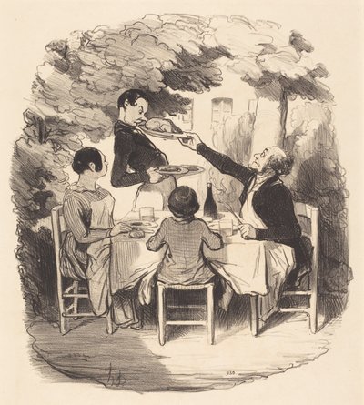 Ah! det er frisk... men gør du ikke, dreng... af Honoré Daumier