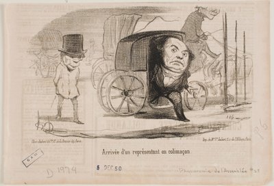 En deputerets ankomst i en karet, kaldet en snegl af Honoré Daumier