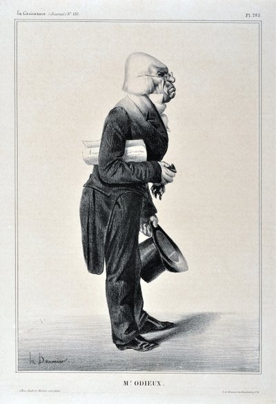 Kunstværk af Honore Daumier (1808-1879). Charivari stammer fra 1833: Serie Celebrites de la Caricature "" M. Odieux"" KUNSTMUSEUM - PALAIS LONGCHAMP, MARSEILLE af Honoré Daumier