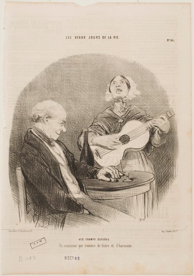 På Champs-Élysées af Honoré Daumier