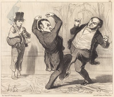 Bundet til Seinens bred ved deres størrelse... af Honoré Daumier