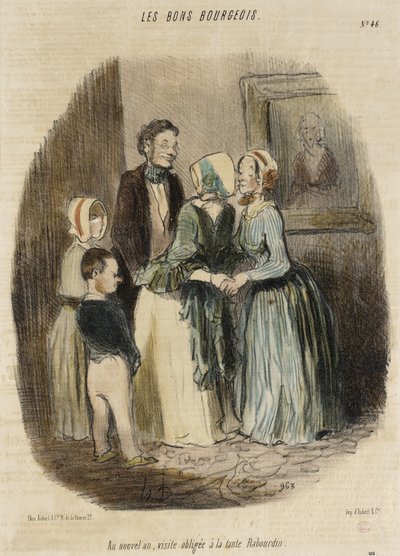 Til nytår, obligatorisk besøg hos tante Rabourdin af Honoré Daumier
