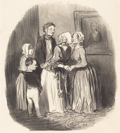 Ved nytår besøg... tante Rabourdin af Honoré Daumier