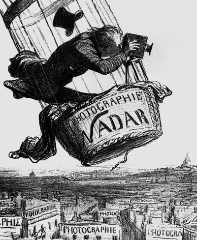 Karikatur af Gaspard-Felix Tournachon, alias Nadar (1820-1910) 1862 (gravering) af Honoré Daumier