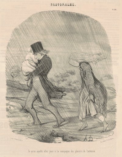 Det vi kalder, at nyde på landet... af Honoré Daumier