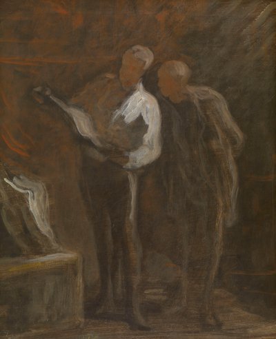 Collecting Engravings, ca. 1870-73 (olie på lærred) af Honore Daumier