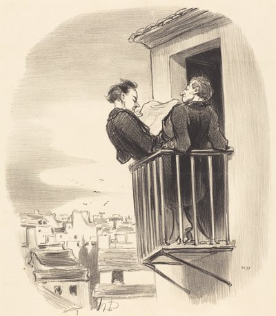 Hvordan vi forstår den spanske balkon i Paris af Honoré Daumier