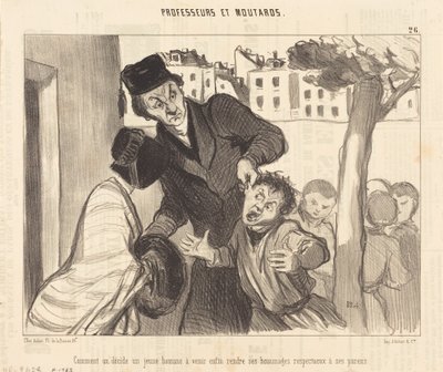 Hvordan beslutter du, at en ung mand skal komme... af Honoré Daumier