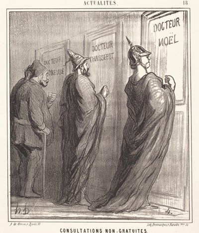 Konsultationer ikke gratis af Honoré Daumier