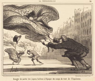 Faren ved at bære ballonnederdele... af Honoré Daumier