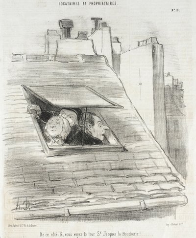 Fra denne side kan De se St. Jacques-tårnet... af Honoré Daumier