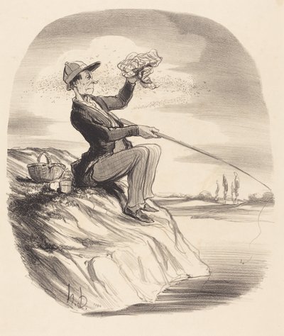Ulejligheden ved at tage på fisketur... af Honoré Daumier