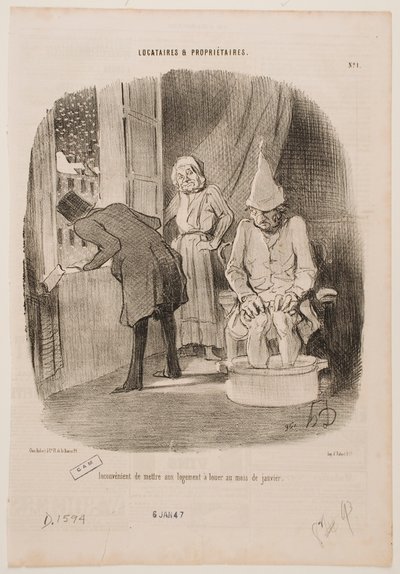 Ulempe ved at sætte sin bolig til leje i januar af Honoré Daumier